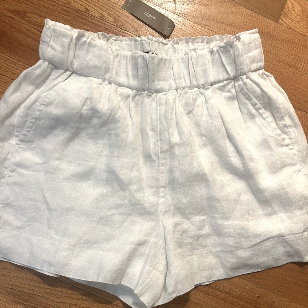 Brand new with tags women’s white linen shorts from J. crew XS